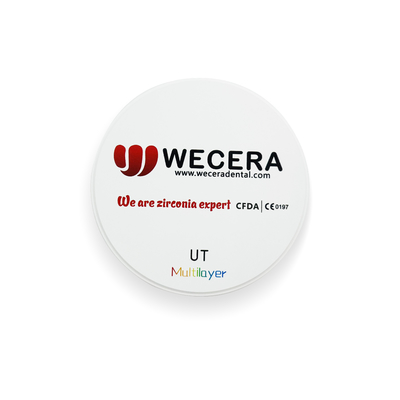 1200HV Anterior Implant Multilayer Zirconia Disc UT For Dental Lab Wecera