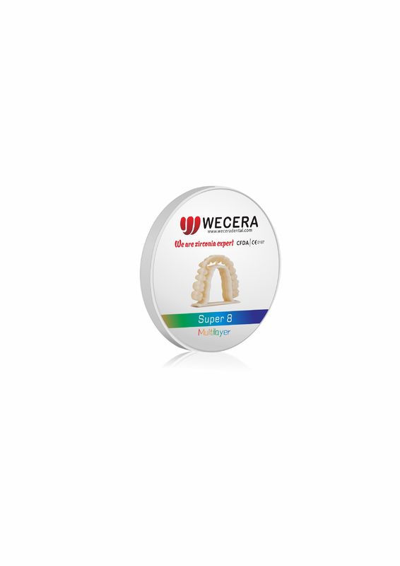 Translucency 57 Percent Multilayer Zirconia Disc Diameter 98 Mm Smooth Surface High Stability Dental Restoration Disc