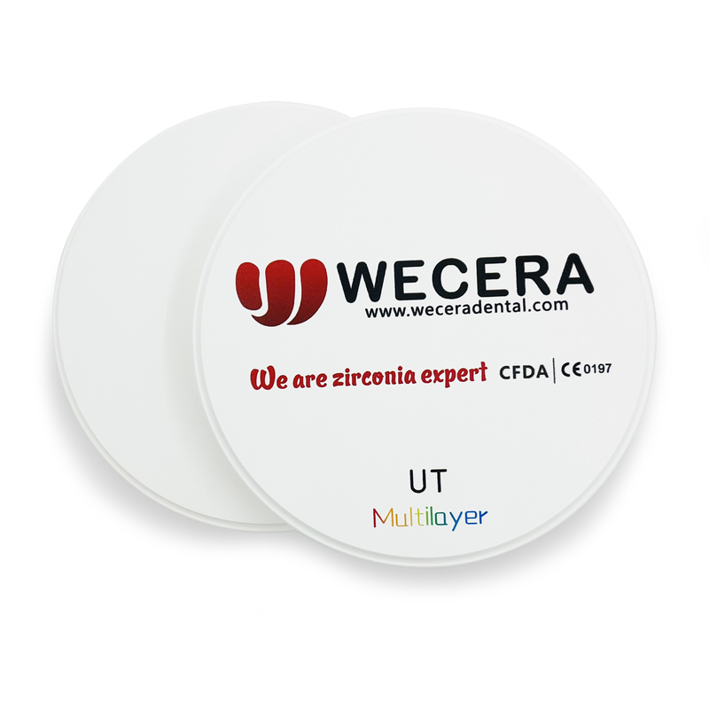 49% UT Multilayer Zirconia Disc Ultra Translucent 600 Mpa Dental Ceramic Blocks