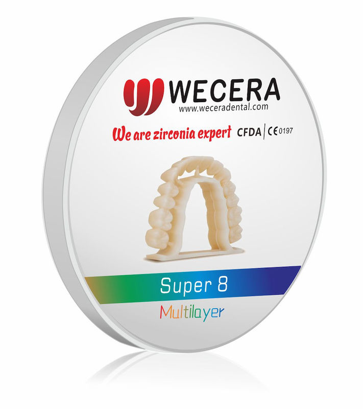 100 Percent Precise Scaling Factor Multilayer Zirconia Disc Compatible Machine Amann Girrbach System Durable Dental Material