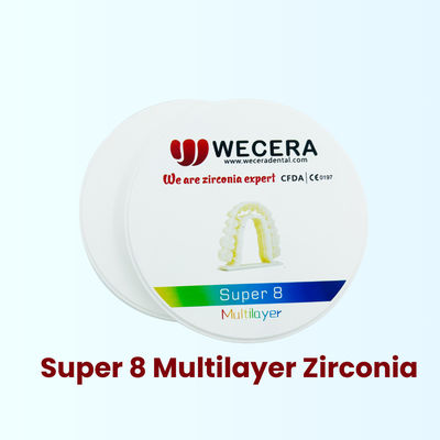 Kepadatan Sintering 6.0gcm3 keramik gigi zirconia dengan kekerasan di atas 1200 HV cocok untuk mahkota gigi, jembatan, dan implan