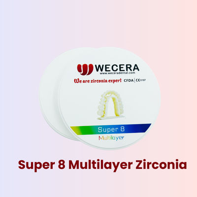 Kelarutan kimia di bawah 100 mikrogram per sentimeter persegi 3d zirconia multilayer dengan kepadatan sintering 6 gram per sentimeter kubik ideal untuk restorasi gigi