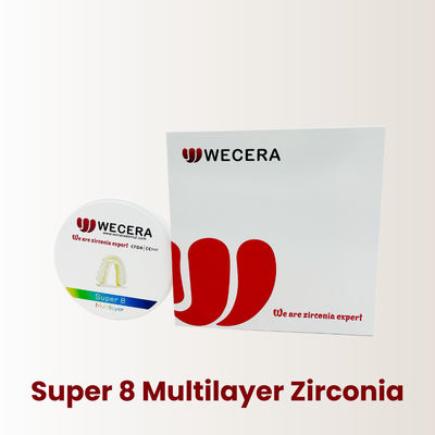 Kelarutan Kimia kurang dari 100 mikrogram per sentimeter persegi cakram zirkonia multilayer blok zirkonia pra-warna ideal untuk restorasi gigi